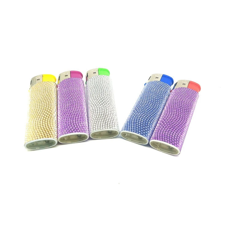Cheap and beauty refillable gas lighter in nice glitter outside,factory wholesale price for promotion