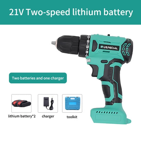 cheap li-ion battery 21v double speed high Quality Multi-function cordless drill drilling cordless drill