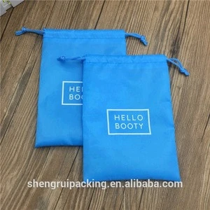 Cheap Material With High Quality Blue Polyester Drawstring Pouch For Swimwear/Underwear
