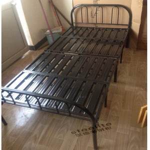 Cheap price lockable black single cot bed models single steel bed designs for one person
