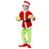 Child Cute Santa Claus Green Monster Cosplay Costume Outfit For Kids Christmas Party Costumes