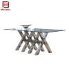 China Factory customization golden silver stainless steel hotel banquet wedding dining table
