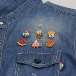 China manufacturer Hamburger Enamel Pin hard cartoon lapel enamel pin