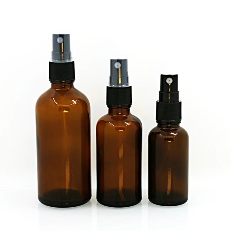 china supplier 5/10/15/20/30/50/100ml glass amber glass spray perfume bottle with mist sprayer