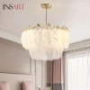 Chinese supplier european home bedroom decor industrial feather pendant lamp lighting