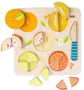 Citrus Fractions Math Learning Wooden Toys Sorting Toys Educational Game