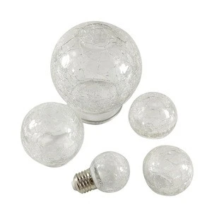Clear Lamp Cover Crackle Glass Globe Lampshade For Garden Lights