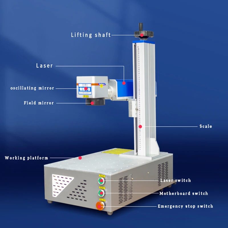 co2 mini laser marking machine 20W integrated metal fiber laser marking portable fiber laser marking machine
