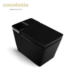 Cocobella black color intelligent water saving toilet bowl for bathroom
