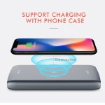 Consumer Electronics Gift Portable Mobile Powerbanks Grey qi Support Wireless Charger Power Bank 10000mah for Mom