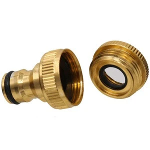 Copper 1/2 Garden Pipe Hose End Connector Irrigate Faucet Nozzle Fitting 2 in 1