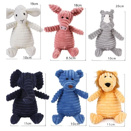 Corduroy Dog Toys Animal Shape Plush Pet Puppy Squeaky Chew Bite Resistant Toy Pets Accessories Supplies