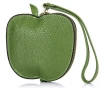 Cow leather apple shape card coin wallet leather wrist strap coin purse