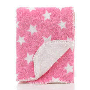 Cozy sherpa coral fleece receiving blanket throw for baby and toddler