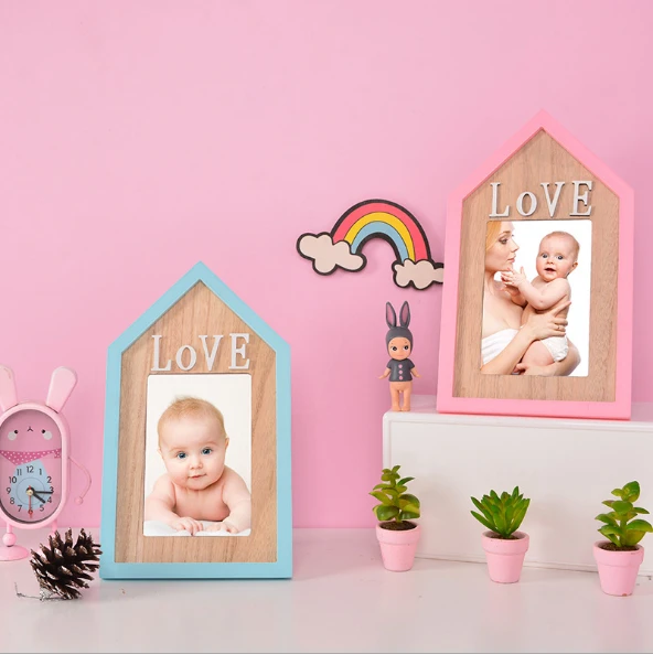 Creative solid wood photo frame Childrens photo frame Customizable wooden crafts