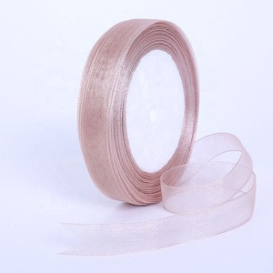 CSFY Stock Polyester Pure Color 3-75mm Organza Sheer Ribbon For Fashion Accessories