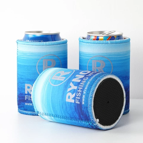 Custom 5mm Neoprene Can Cooler Colorful Stubby Holder Sublimation Printing Beer Can Bottle Sleeve Cooler Bag