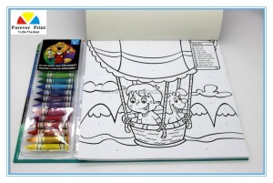 Custom children coloring book printing with crayons