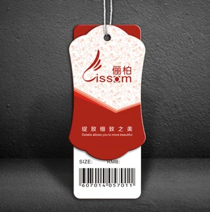 Custom design fashional paper garment hang tag for clothing