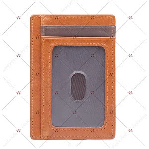Custom Embossed Leather Slim Atm Card Holder Credit Card Holder Leather Gift Money Clip