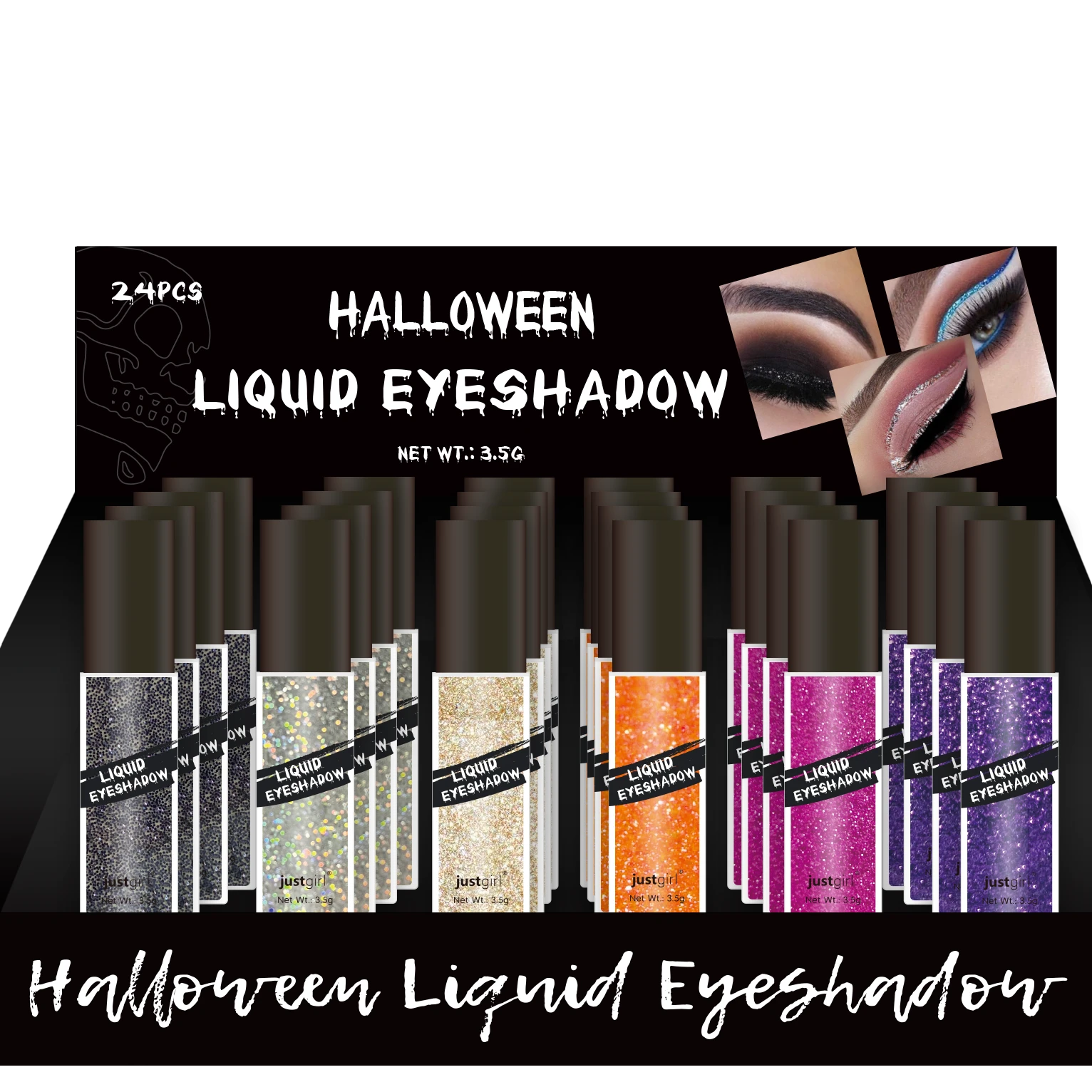 Custom Halloween Featival Glitter And Shimmer Liquid  Eyeshadow Makeup