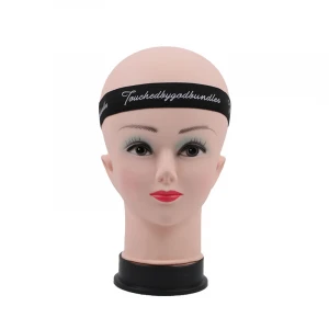Custom Logo Adjustable Black Wig Straps Elastic Band For Wig Grip Headband