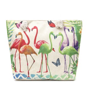 Custom Logo beach bag Factory direct sale simple personality heat transfer female canvas shoulder bag