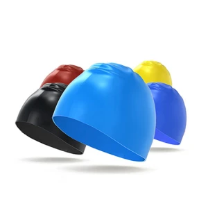 custom logo silicone ear protect swimming cap swimming pool cap hat