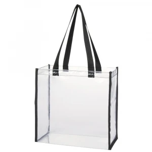 Custom logo transparent waterproof pvc tote bag plastic shopping bag gift bag