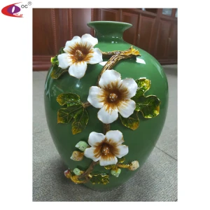 Custom Luxury Home Decor Crystal Glass Metal Flower Vase