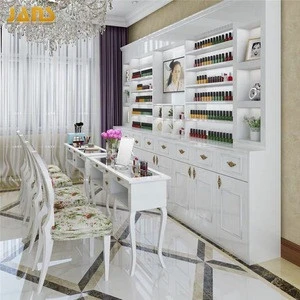 Custom nail salon cabinet, display cabinet for nail shop design
