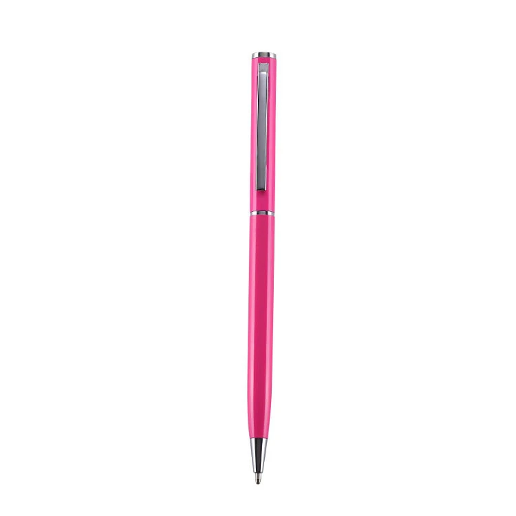 Custom pink decorative slim classic business metal ballpoint pen with logo