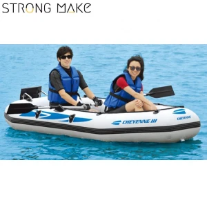 Custom Whosale 2 3 4 Persons Kayak Rescue PVC inflatable fishing rowing boats with paddles pump for sale