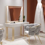 Customizable Bedroom Furniture Dressers Toiletries Meubles De Chambre Dressing Table with Mirror Stool Makeup Vanity Cabinet