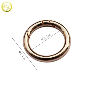 Customized bag parts decorative spring metal O ring belt buckle for bags