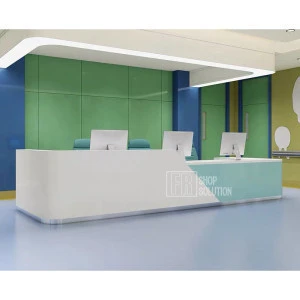 Customized Wood Medical Clinic Hospital Nurse Station Furniture Front Reception Desk Counter for Sale