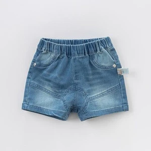 DB7737 dave bella summer children boys fashion elastic denim pants soft shorts for boys baby clothes