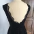 DE003 Black Blingbling Lace Decorating V-neck Sleeveless Floor Length Bridesmaid Dresses Evening Dress