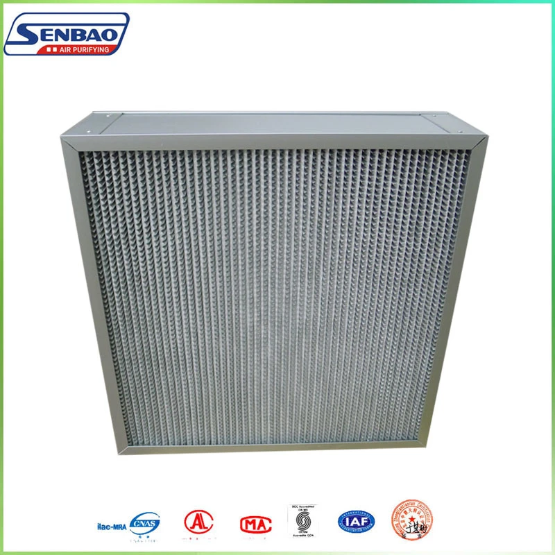 Deep pleat h14 hepa filter air filter with aluminum frame