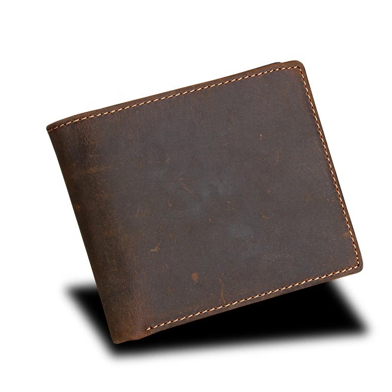 direct sales Men&#x27;s Vintage Italian Genuine Leather Slim Bifold Wallet Handmade
