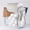 Dish Drying Rack, 3Tier Dish Rack with Drain Board, Utensil Holder and Dish Drainer for Kitchen Counter Space Saving Drying Rack