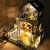 Import DIY Small House Love Sea Villa Miniature Wooden Doll House With Music Movement Small Build Without Dust Cover from China