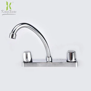 Double Handle Kitchen Faucet, Plastic Non Metallic Gooseneck Arc - 8 inch Centerset Sink Faucet with Swivel Spout