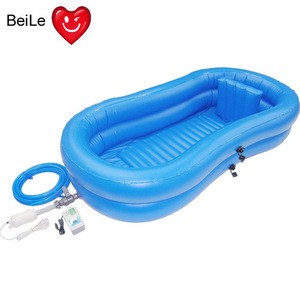 Durable inflatable hospital medical PVC bathtub with pillow