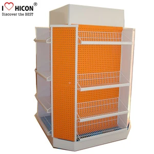 Durable Metal Supermarket Equipment Freestanding Heavy Duty Storage Gondola Shelving System