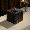 Durable Using Blue Ribbon Cover Paulownia Cheap Gift Wood Box, Boxes Wooden