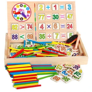 Early Childhood Education Mathematics addition and subtraction shape stick training auxiliary game toy wooden toys