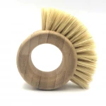 Eco Bamboo Round Shape Vegetable brush Tableware Brush Cleaning Brush For Fruit and Vegetable