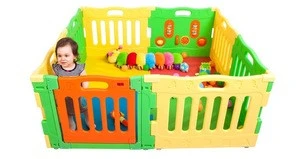 Eco-friendly Baby Play Yard Safety Plastic Fence Plastic Kids Large Baby Playpen Indoor