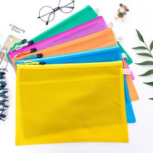 Eco-friendly School/Home PVC Fabric File Folder A4 File Bag Document With Zipper